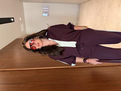 Yarım Fermuarlı , Şerit Detaylı , Bordo Modal Takım