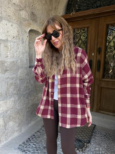 Orijinal Model , Bordo & Bej Ekoseli , Oduncu Gömlek