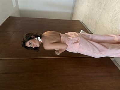 Boyundan Bağlamalı , Premium , Somon , Pamuk Keten Takım