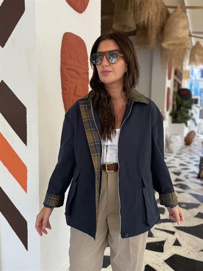 Premium Kalite , Kadife Yakalı , Lacivert Ceket