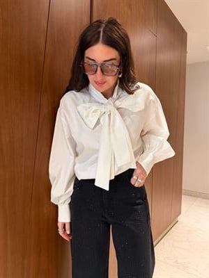 Şal Yakalı , %100 Cotton , Beyaz Tasarım Gömlek