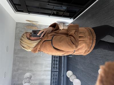 İçi Teddy Astarlı , Kahverengi Nubuk Kaban