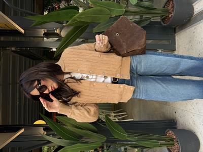 Orijinal Model , Saç Örügülü , Premium Yün , Camel Ceket