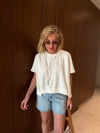 Orijinal Model, Poplin Garnilli Ekru Tasarım Bluz
