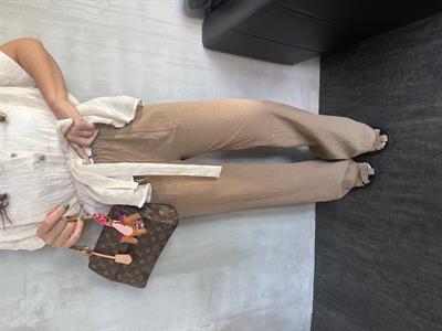 Beli Lastikli , %100 Cotton , Camel Pantolon