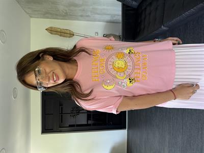 Güneş Baskılı , Pembe T-shirt