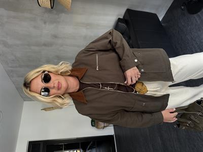 Taba Kadife Yaka , Haki , Gabardin Ceket