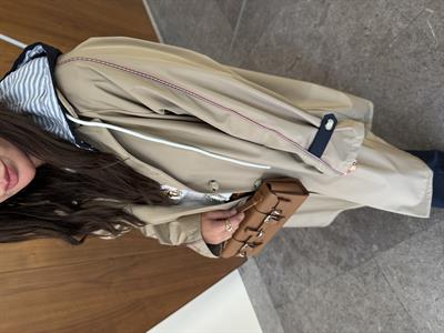 Lacivert Kapişonlu , Bej , Premium Trenchcoat