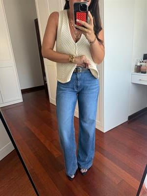 Deri Kemerli, Yumuşacık Jean Pantolon 