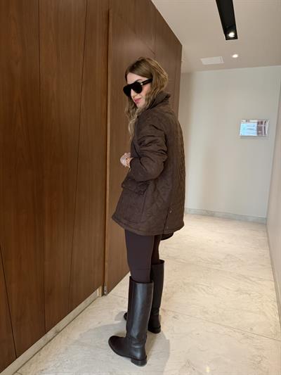Orijinal Model , Kadife Yaka , Acıkahve , Süet , Kapitone Mont