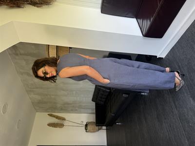 Premium Seri İthal Keten İndigo Tulum