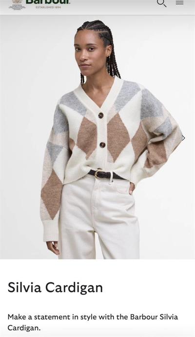 Orijinal Model , Gri & Taba Baklava Desenli , Ekru Hırka