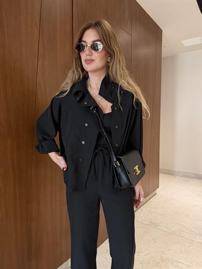 Siyah , Gömlek & Pantolon , Premium Takım