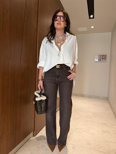 Orijinal Marka , Kesik Paça , Acıkahve Palazzo Jean