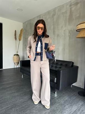 Orijinal Model , Jean Detaylı , Bej , Premium Takım