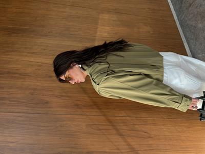 Orijinal Model , Pileli , Vatkalı , Haki , Kısa Trenchcoat