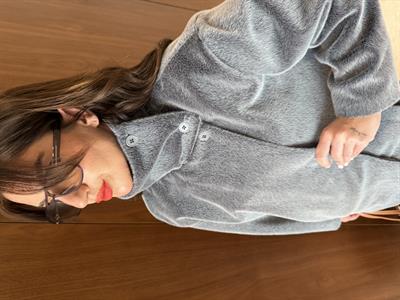 Gri , Premium Kürk Dokulu , Ceket & Etek Takım