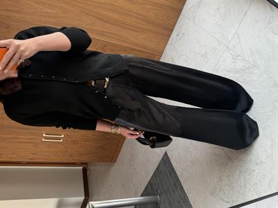 Orijinal Marka , Kemerli , Siyah Saten  ,  Palazzo Pantolon