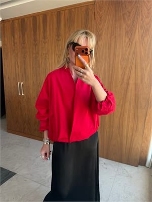 Orijinal Model Kruvaze Premium Kırmızı Trenç