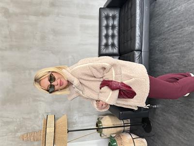 Orijinal Model Ekru Teddy Mont