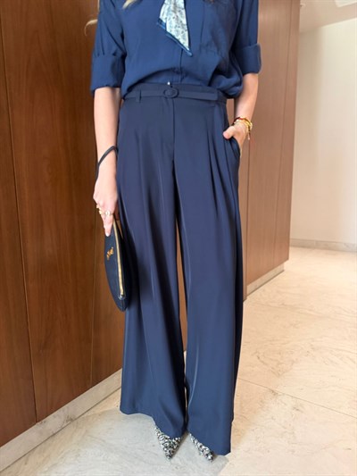 Kaplama Kemerli , Double Krep , Lacivert Palazzo 