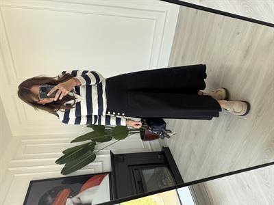 Orijinal Model , Yandan Gold Düğmeli , Premuim , Midi Boy , Lacivert Gabardin Etek