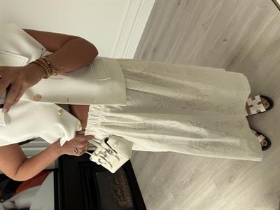 Beli Komple Lastikli İçi Astarlı Fisto Beyaz Etek