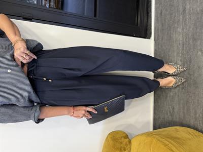 Beli Lastikli , Lacivert , Jogger Tiril Pantolon