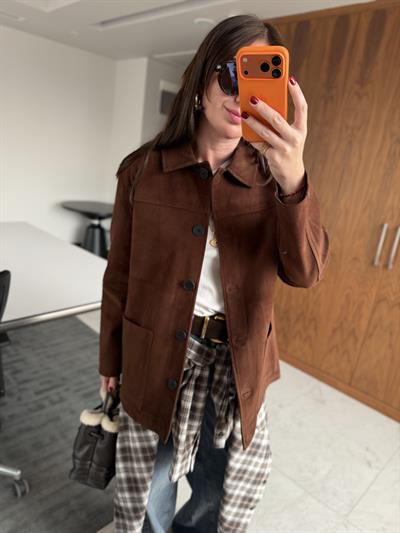 Orijinal Model , Premium Kalite , Acı Kahve Süet Ceket