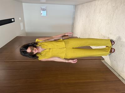 %100 İthal Keten , Premium , Hardal Gömlek Takım