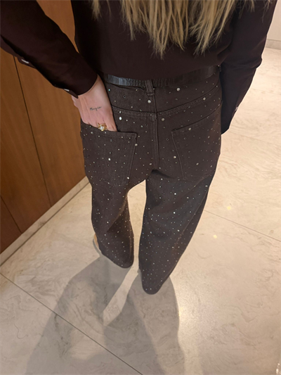 Orijinal Model , Premium Kalite , Full Taş İşlemeli , Acıkahve Jean Pantolon