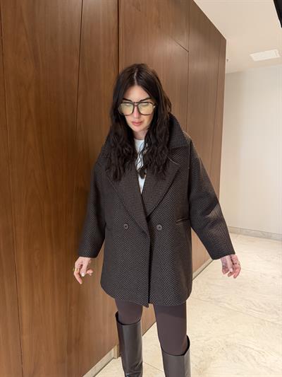 Acı Kahve & Siyah , Balık Sırtı Kaban