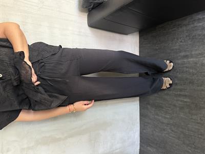 Beli Lastikli , %100 Cotton , Siyah Pantolon