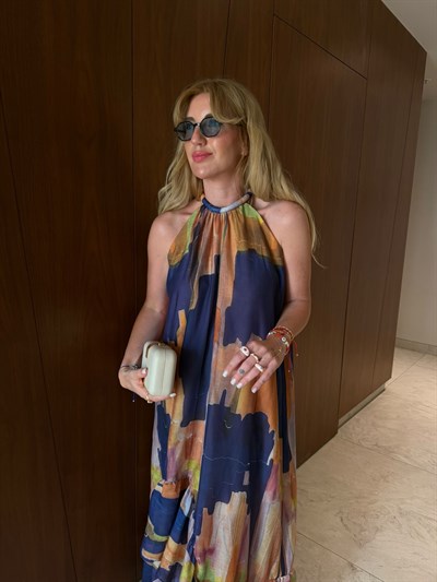 Orijinal Model , Pastel Renkli , Boyundan Bağlamalı Elbise