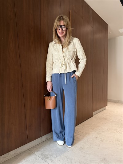 %100 Tencel , Mavi Palazzo Pantolon 