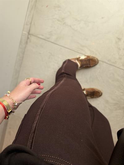 Yanı Kadife Şeritli , Acıkahve , Kesik Paça Jean