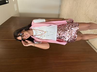 Rose Gold , Likralı , Pul Payet Etek