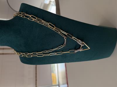 Full Zirkon Taşlı , 14k Kemik Kolye