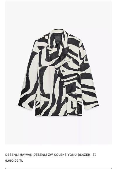 Orijinal Model , Zebra Desenli , Tok Saten Ceket
