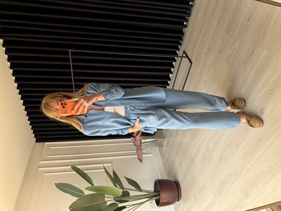 Marka Logolu , Mavi , Tencel Jean Takım