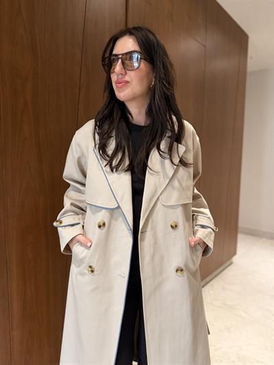 Mavi Biyeli , Bej Gabardin Trençkot