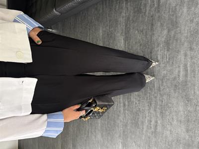 Beli Cırtlı , Siyah , Tiril , Palazzo Pantolon