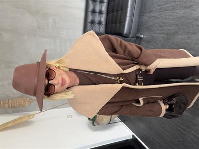 Teddy Astarlı , Geniş Yaka , Kahve Süet Kaban