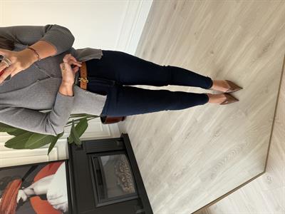 Bir Beden İncelten , Full Likralı , Lacivert Push-up Jean