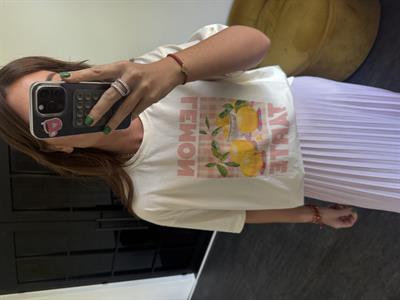 Lemon Yazılı , Bej T-shirt
