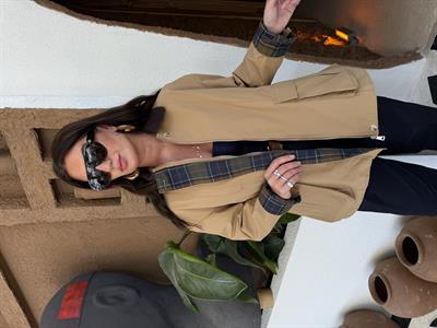 Premium Kalite , Kadife Yakalı , Camel Ceket