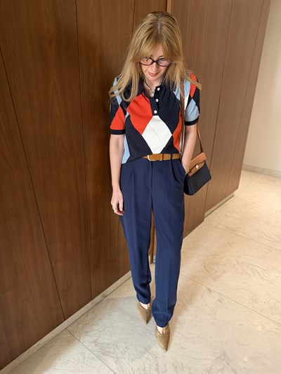 Orijinal Model , Süet Kemerli , Lacivert , Tok Tencel Pantolon