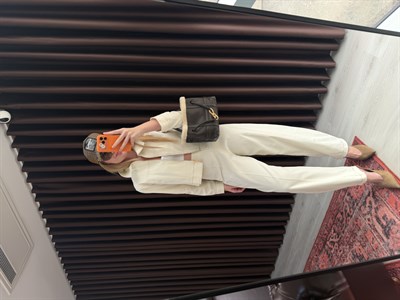 Önden Fermuarlı , Açık Bej , Likralı Gabardin Ceket