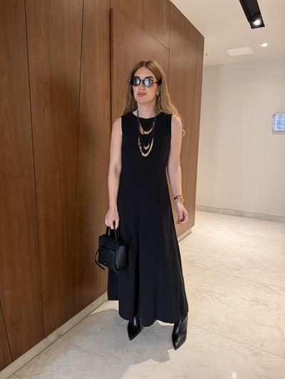 Elbise & Ceket , Siyah Tencel Takım