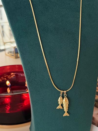 14K Kaplama , Balıklı Kolye